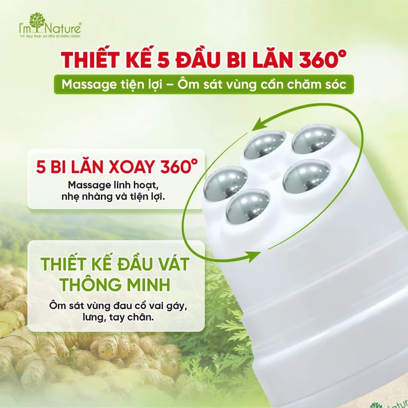 Thiết kế 5 bi lăn 360 độ và đầu vát thông minh